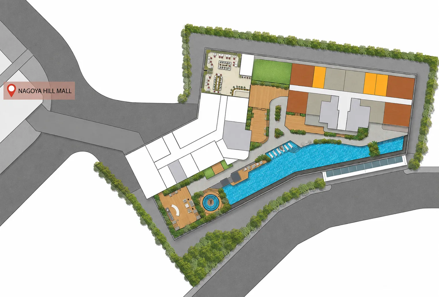 Nagoya Hill Condominium podium and tower site plan